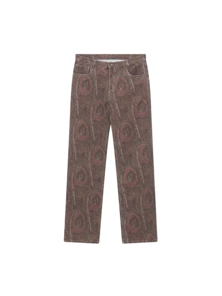 Jeansy straight leg Etro brązowe