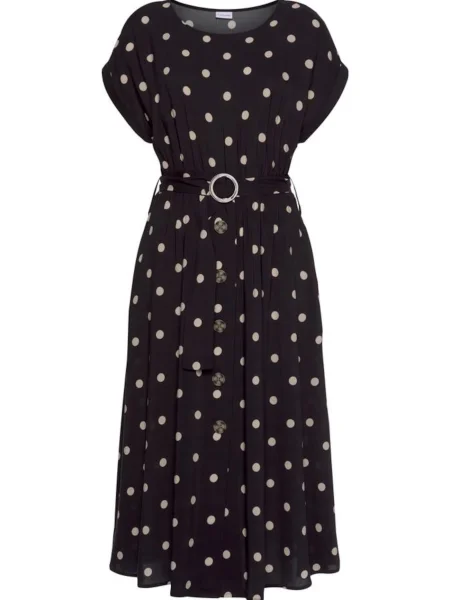 LASCANA Rochie nisipiu / roşu închis maro