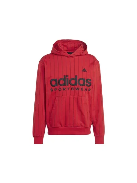 Hanorac din fleece Adidas din fleece cu dungi roșu