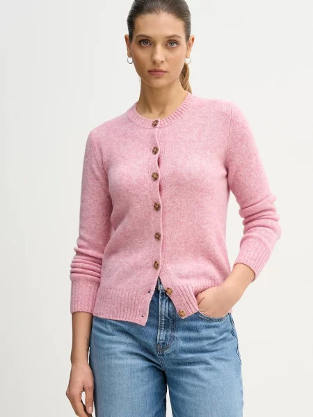 United Colors of Benetton kardigan wełniany różowy