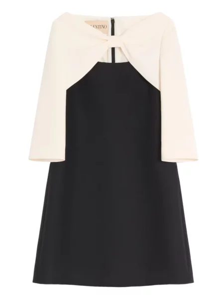 Rochie midi Valentino Garavani cu funde până la genunchi de costum negru