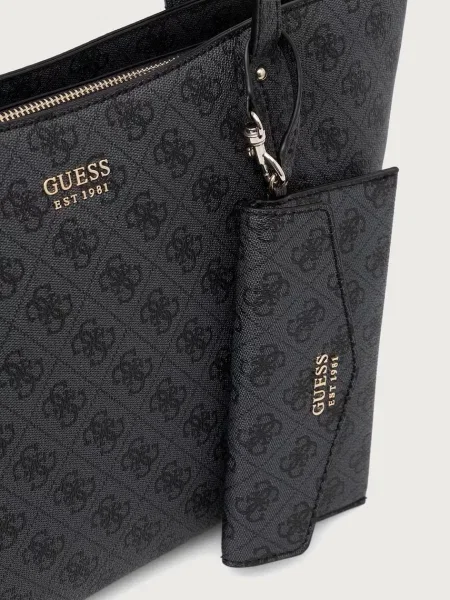 Кожаная сумка шоппер Guess