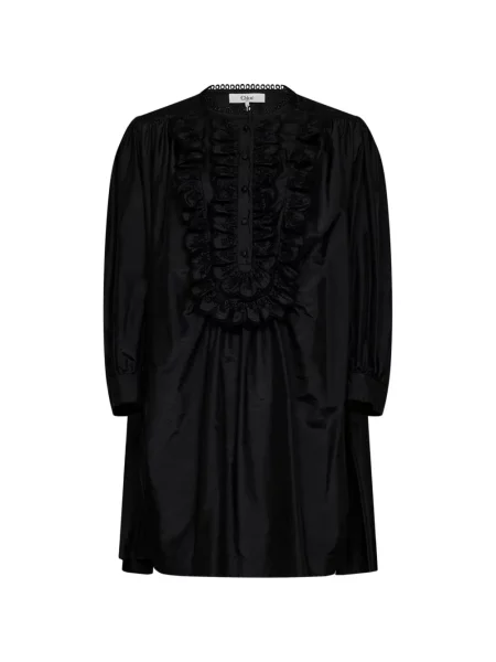 Tafta lung rochie mini Chloé negru