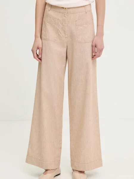 Sessun pantaloni wide leg pentru femei din bej