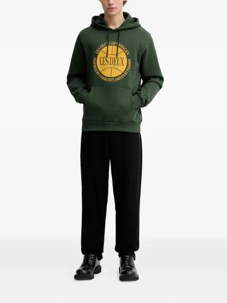 Hanorac cu glugă Les Deux cu imagine verde
