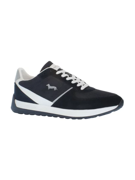 Sneakersy Harmont & Blaine zamszowe z logo niebieskie