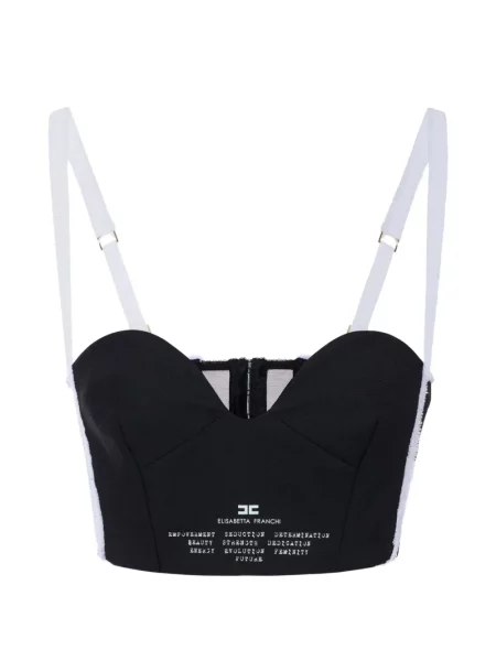 Sutien Elisabetta Franchi de lână cu imagine negru