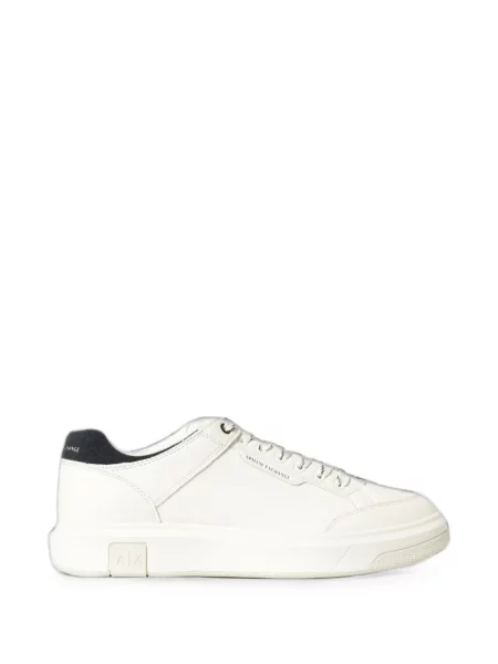 Sneakerși Emporio Armani cu șireturi cu imagine din dantelă alb