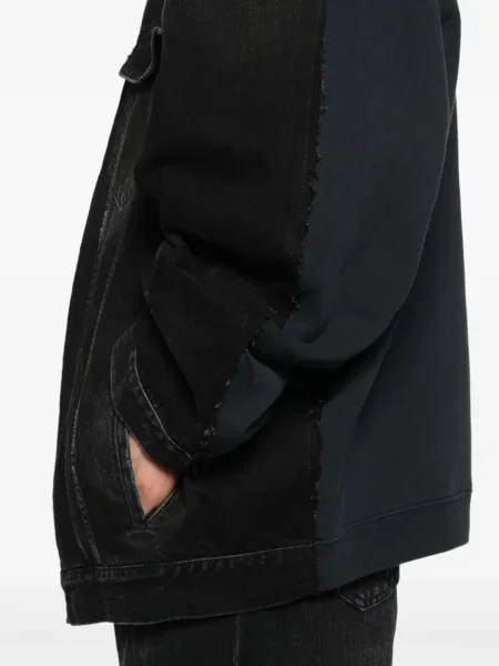 Geacă Balenciaga cu broderie cu glugă negru