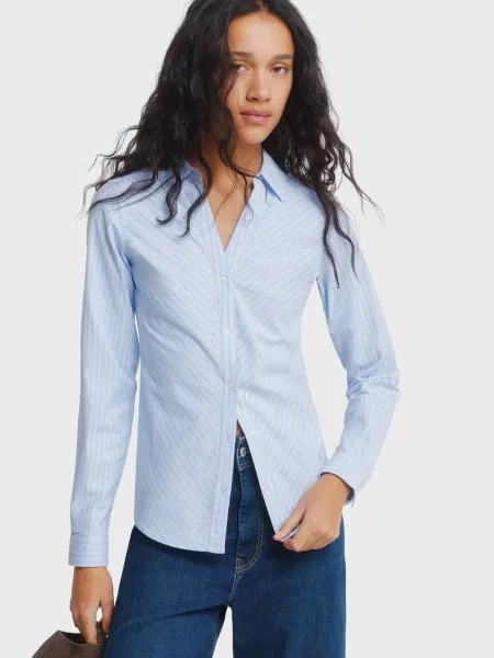 Смугаста твілова сорочка Springfield блакитна