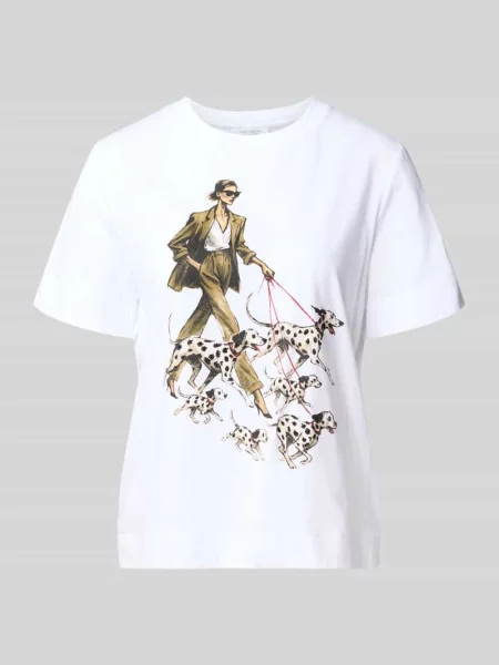 T-shirt o kroju regular fit z czystej bawełny Rich & Royal biała