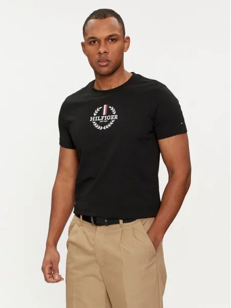 Pruhované tričko Tommy Hilfiger s autogramem bílé