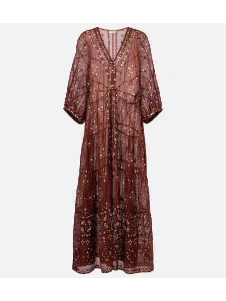 Rochie maxi Juliet Dunn cu imagine de costum maro