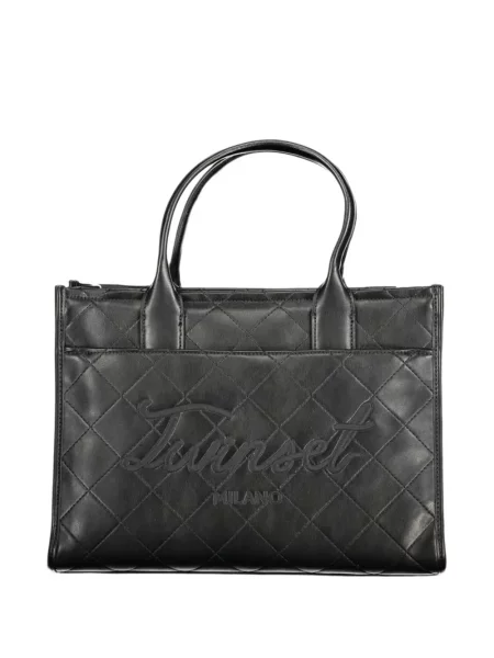 Matlasat geantă shopper Twinset cu autograf negru