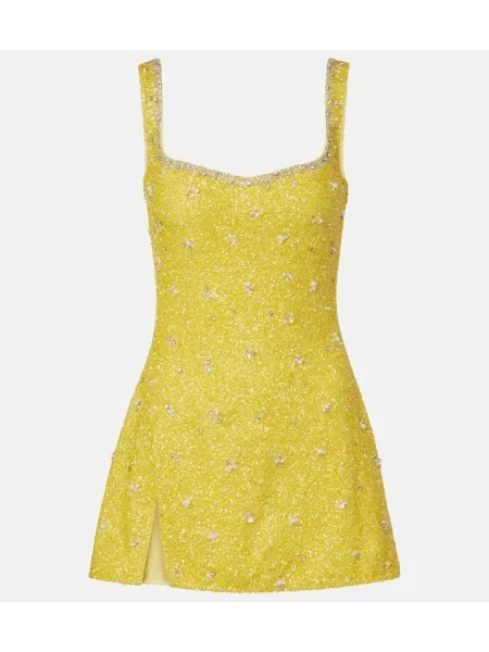 Rochie Clio Peppiatt de cristal galben