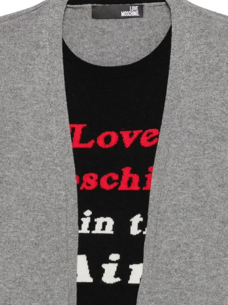 Pulover Love Moschino cu autograf gri