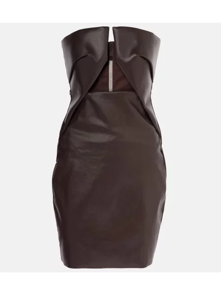 Rochie din denim Rick Owens de costum maro