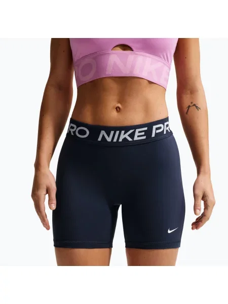 Pantaloni scurți pentru femei Nike Pro midnight navy/white alb