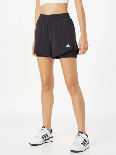 ADIDAS PERFORMANCE Športové nohavice / biela čierna