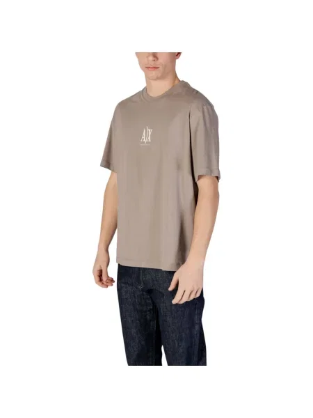 ARMANI EXCHANGE Póló sötét bézs / fehér barna
