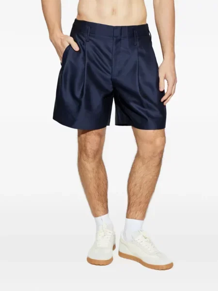 Pantaloni scurți Kenzo plisate albastru