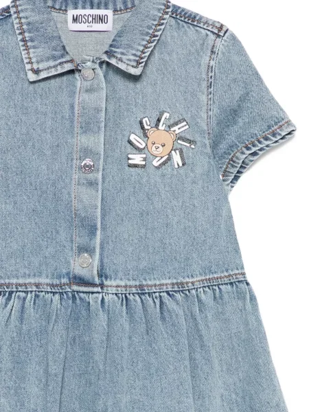 Sukienka jeansowa dziecięca Moschino niebieska