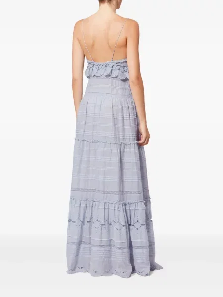 Rochie maxi Marant Etoile cu volane de costum albastru