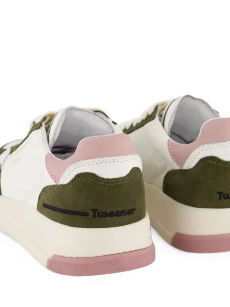 Sneakerși Ghōud din piele de căprioară alb