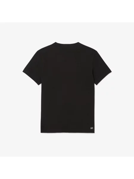 Lacoste T-Shirt Z Okrągłym Dekoltem Z Nadrukiem Regular Fit czarny