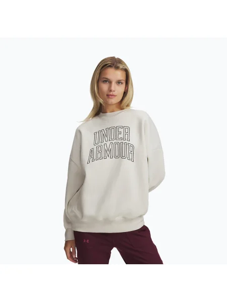 Bluză pentru femei Under Armour Rival Fleece Varsity Crew summit white/black alb