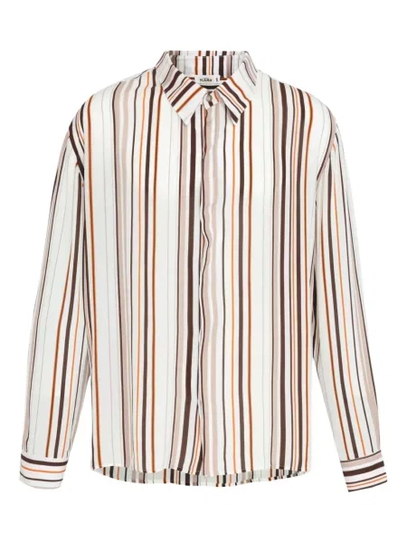 Cămașă Amir Slama cu dungi lungă alb