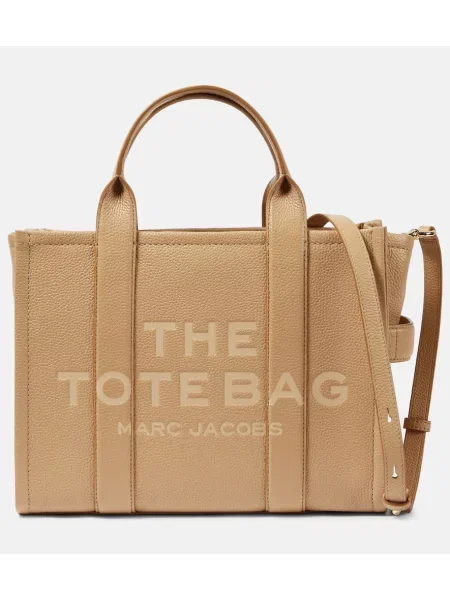Marc Jacobs De piele geantă shopper THE LEATHER SMALL TOTE bej