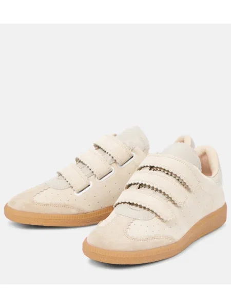 Sneakerși Isabel Marant din piele de căprioară bej