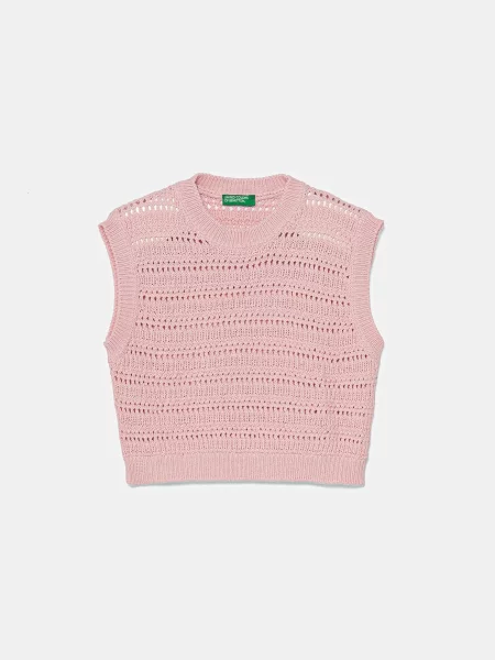 United Colors of Benetton Dětská vesta růžová