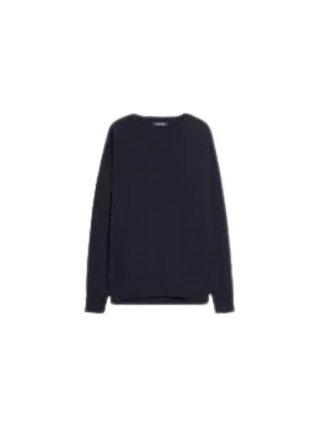 Dzianinowy sweter Max Mara niebieski