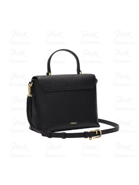 Top Furla skórzany czarny