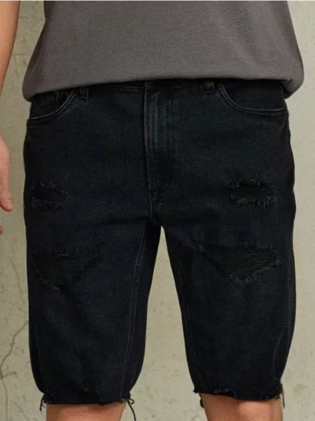 Sinsay Džínové kraťasy černá