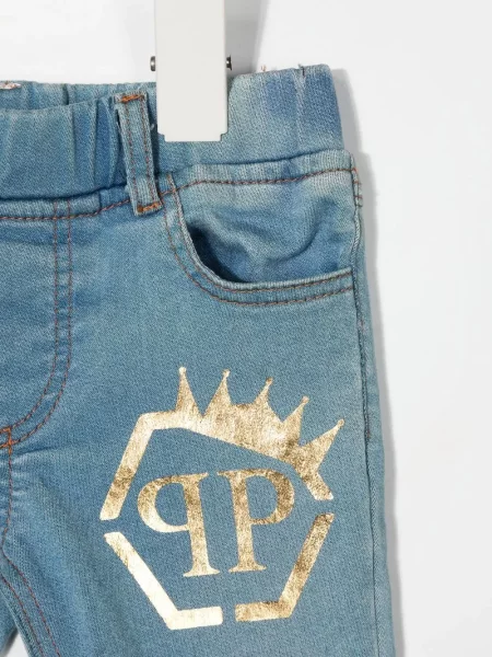 Jeansy dziecięce Philipp Plein niebieskie
