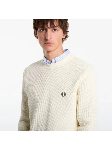 Pulover FRED PERRY Waffle Stitch Jumper Ecru M