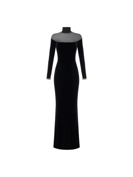 Sukienka wieczorowa Elisabetta Franchi z dżerseju garniturowa czarna