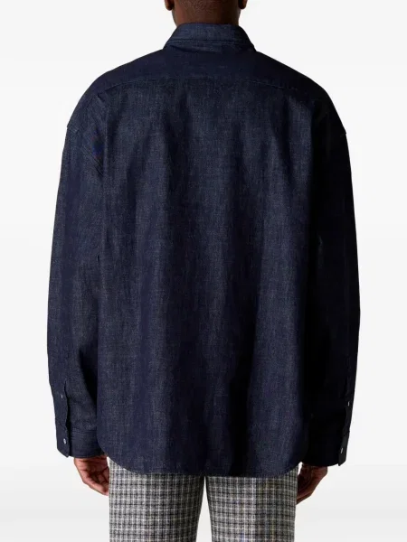 Cămașă Acne Studios lungă albastru
