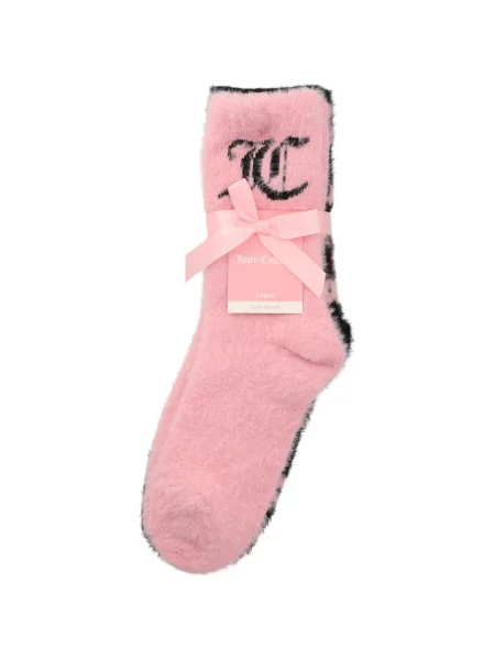 Жакардови чорапи Juicy Couture бродирани с леопардов принт розово