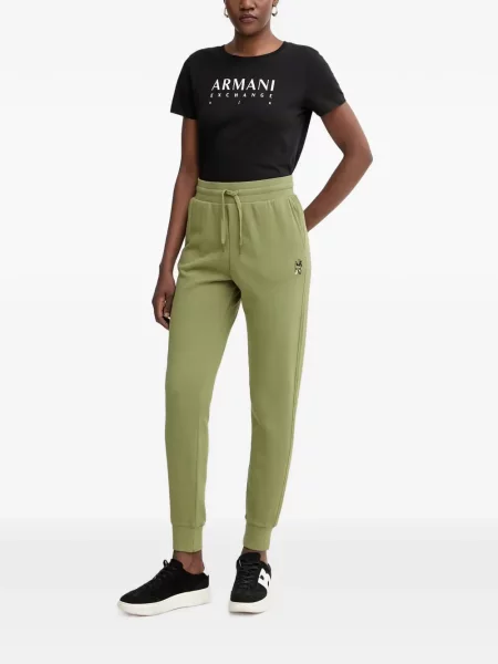 Futó húzózsinór nadrág Armani Exchange autogrammal zöld