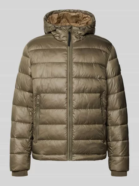 Kurtka pikowana w kroju regular fit z mankietami typu storm model BAVENO' Strellson zielona