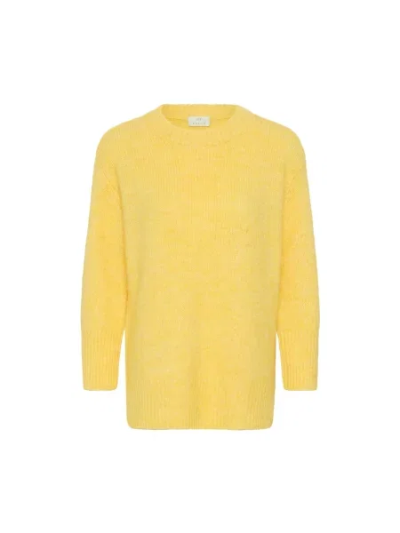 Dzianinowy sweter Kaffe żółty