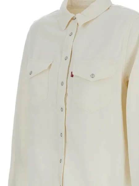 Kołnierzykowy szeroka koszulka Levi's z okrągłym dekoltem biała