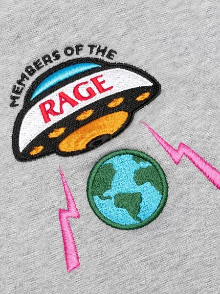 Hoodie Members Of The Rage με φθαρμένο εφέ γκρι