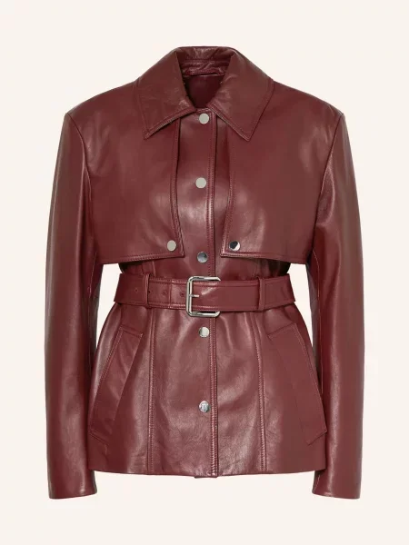 Sportmax Kurtka Skórzana Tenzone rot