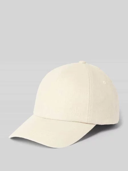 Czapka z daszkiem z czystego lnu Marc O'polo biała