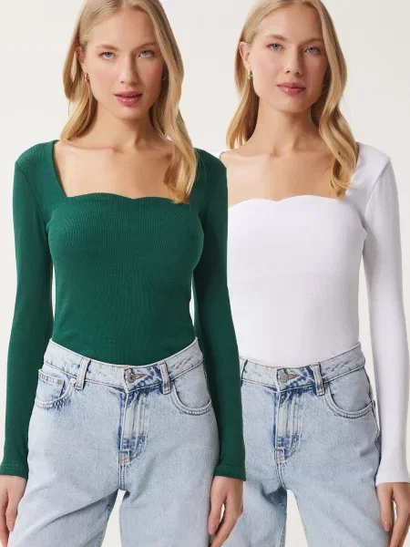 Happiness İstanbul Majica smaragd bela